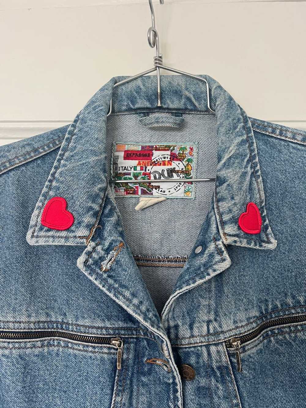 Random Vintage Italian Hearts Denim Jacket (L) |… - image 2