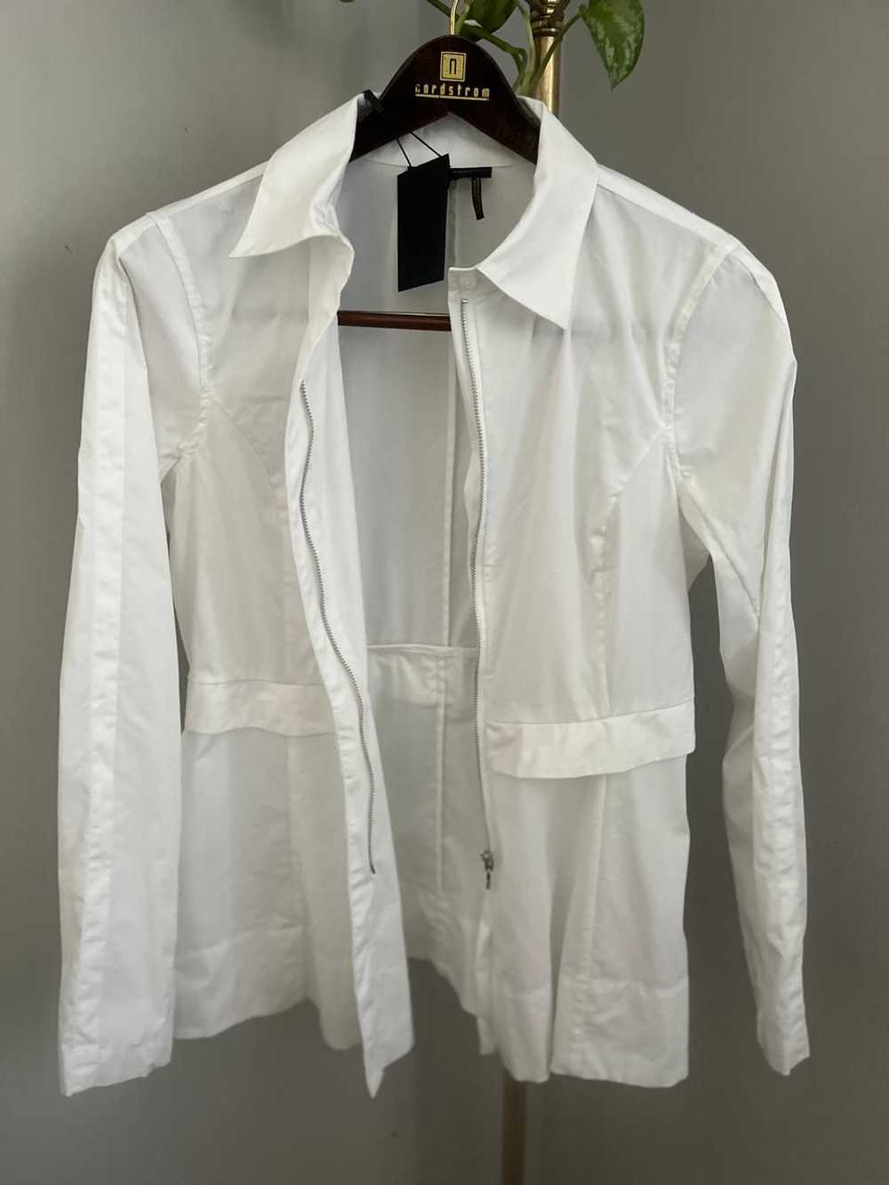 Donna Karan White Collared Zip Top (S) | Used,… - image 3