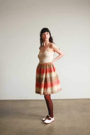 1950s Mohair Striped Midi Skirt