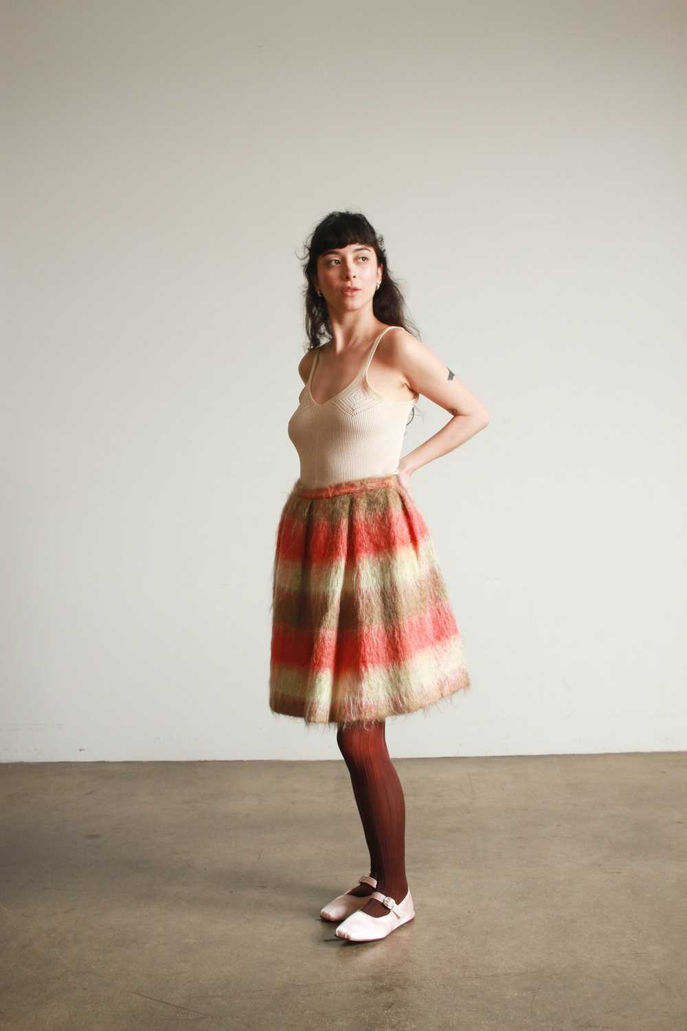 1950s Mohair Striped Midi Skirt - image 4