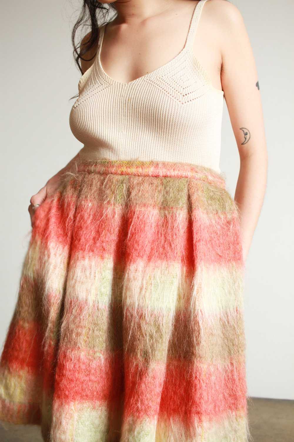 1950s Mohair Striped Midi Skirt - image 7