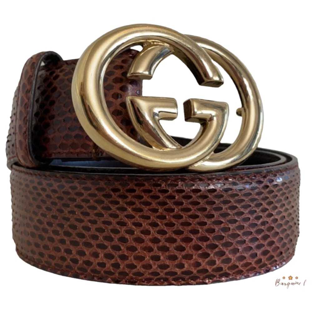 Gucci Interlocking Buckle python belt - image 1