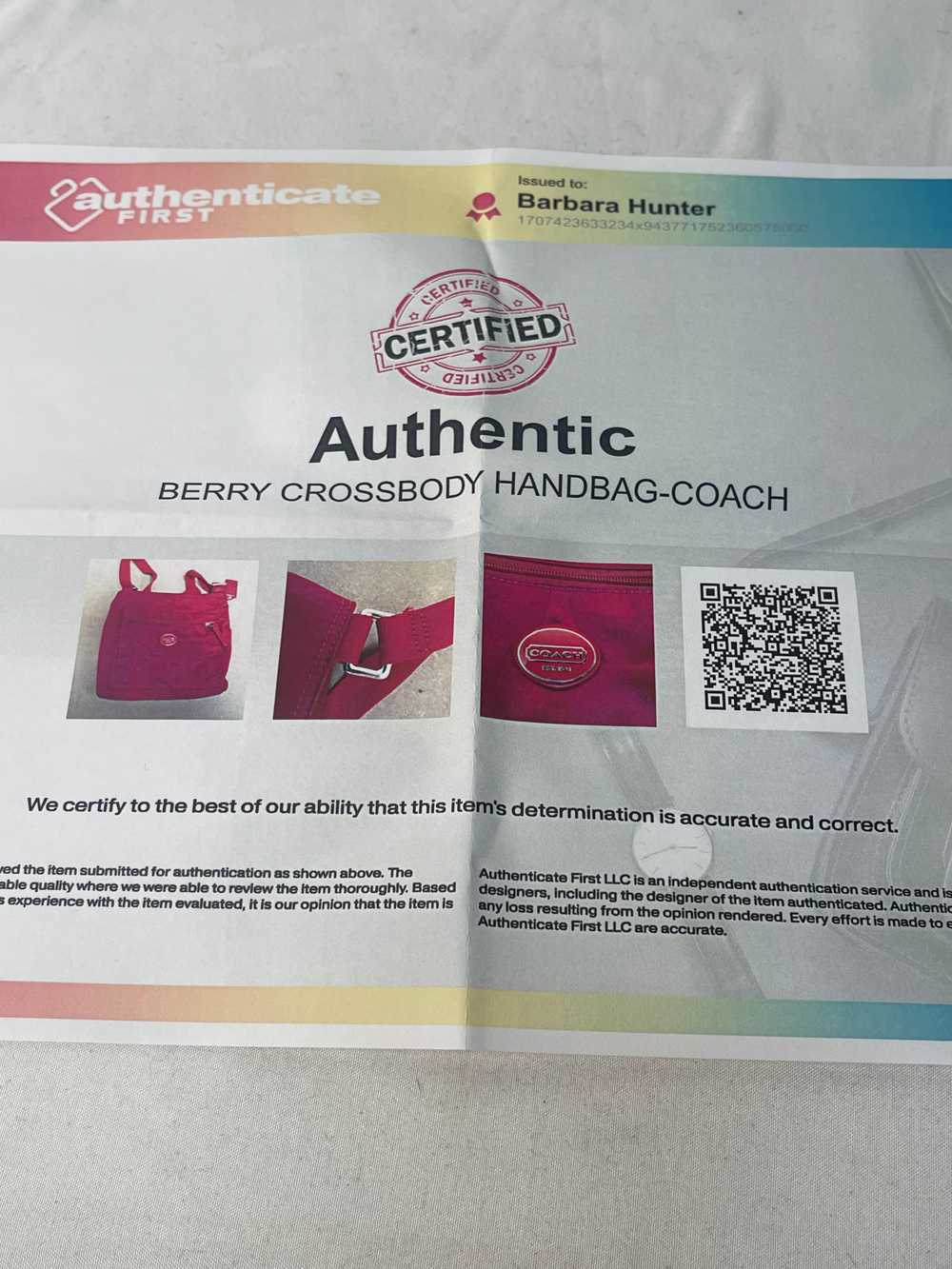 Certified Authentic Coach Fuchsia Crossbody Bag - image 4