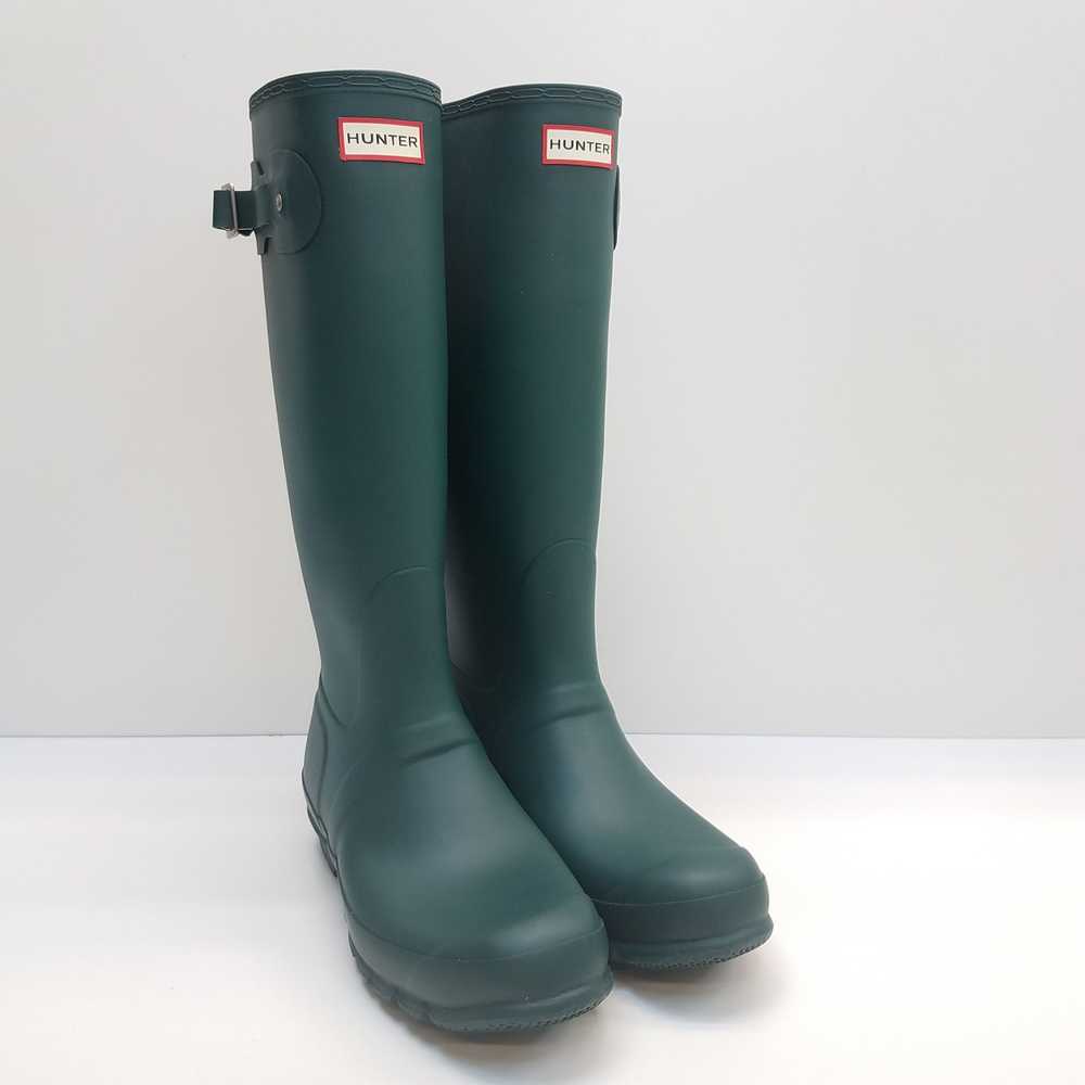 Hunter Rubber Tall Wellington Rain Boots Green 11 - image 3
