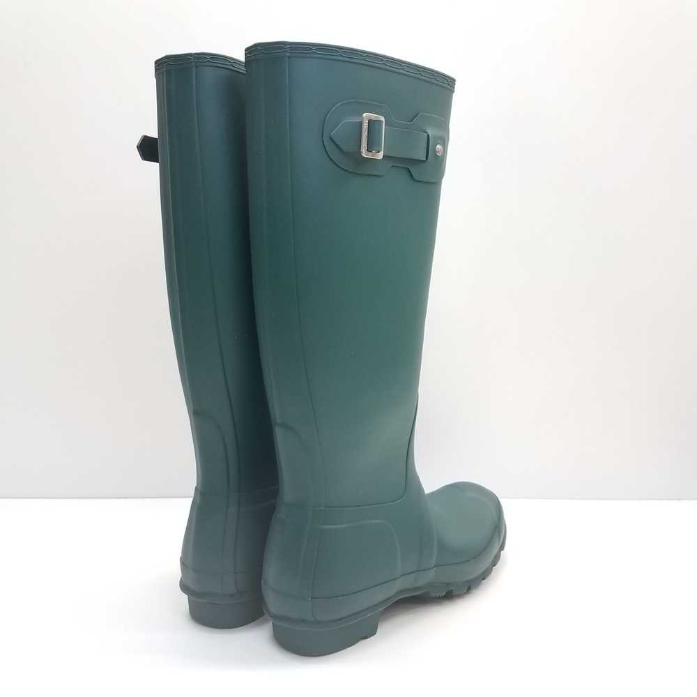 Hunter Rubber Tall Wellington Rain Boots Green 11 - image 4