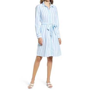 Draper James Carly Shirtdress Womens 10 White Blue