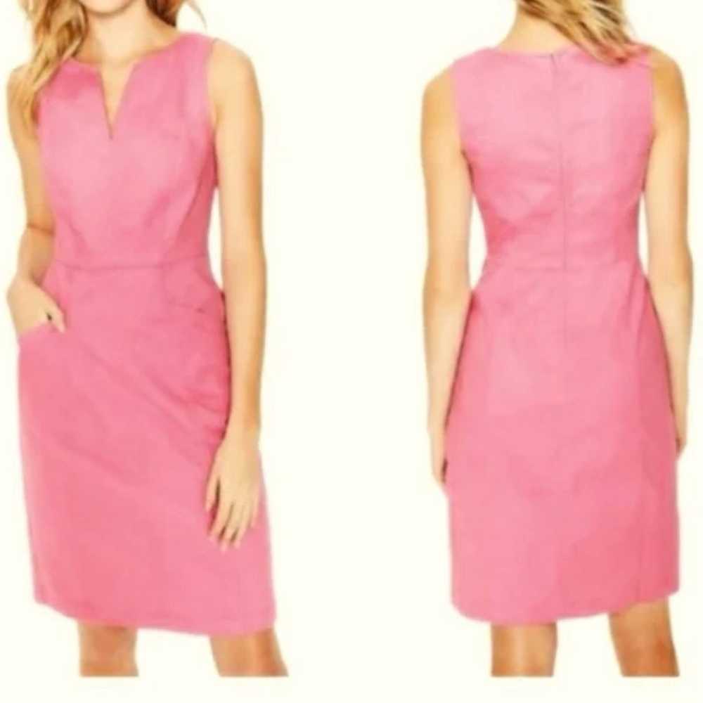 Boden Helena Chino pink shift dress with pockets … - image 2