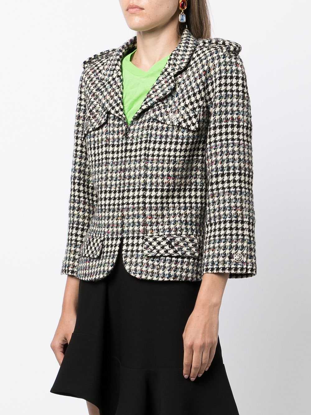 CHANEL Pre-Owned 2006 houndstooth-pattern zip-up … - image 3