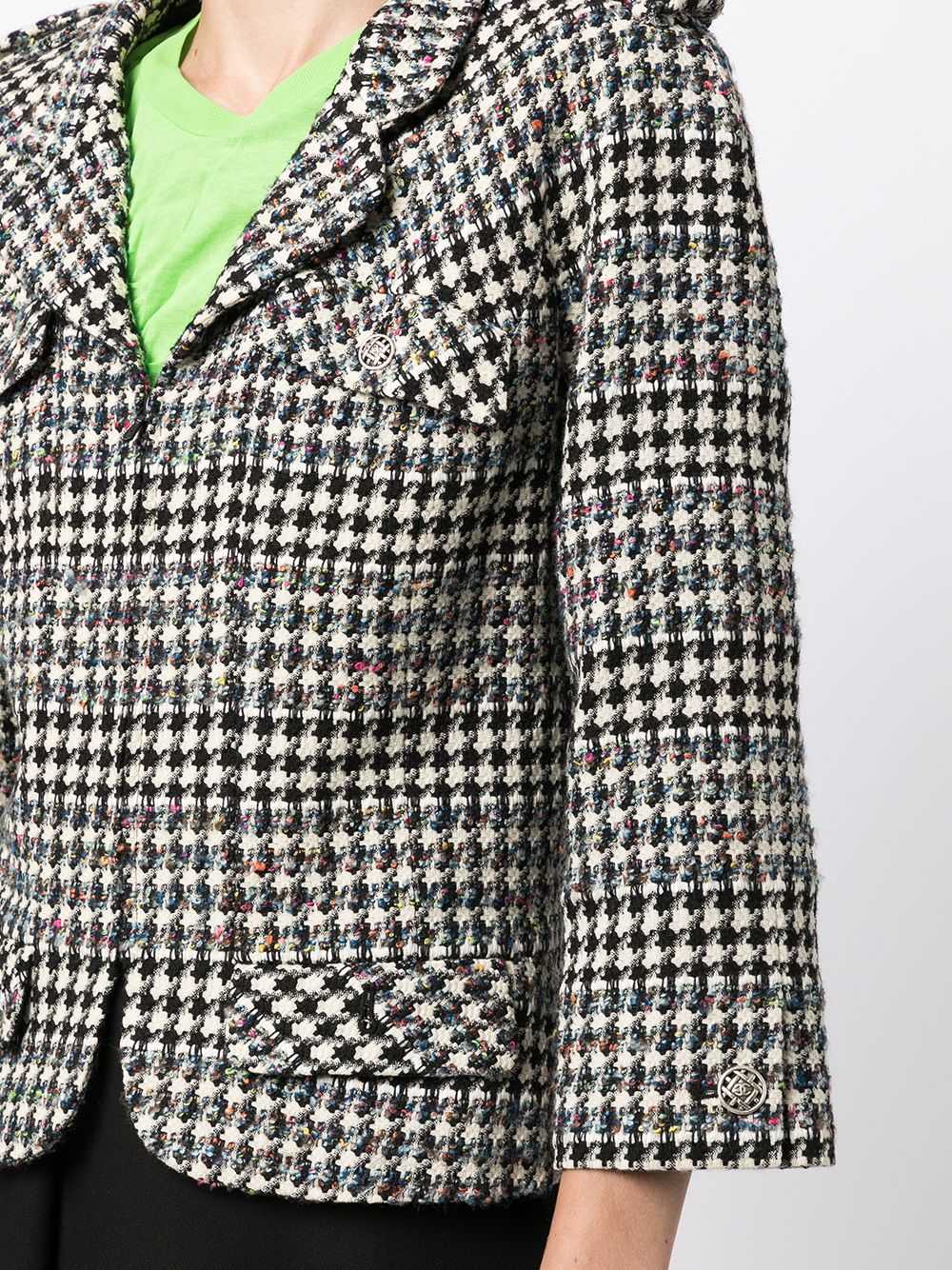 CHANEL Pre-Owned 2006 houndstooth-pattern zip-up … - image 5
