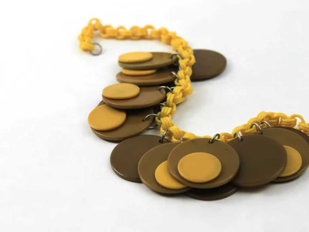 Vintage Bakelite Disc Choker Bib Necklace Cellulo… - image 5