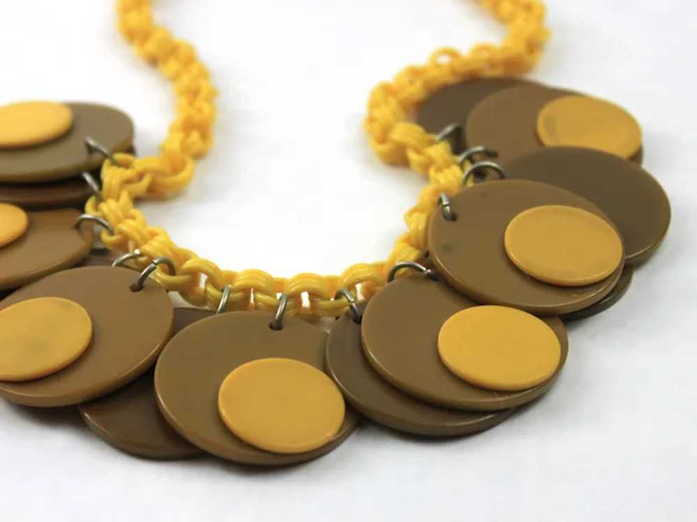 Vintage Bakelite Disc Choker Bib Necklace Cellulo… - image 6