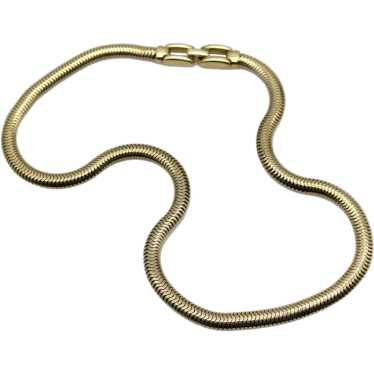 Thick Vintage 14K Gold Snake Chain Necklace - image 1