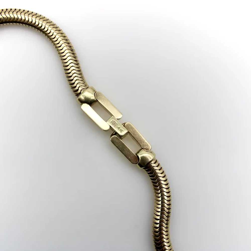 Thick Vintage 14K Gold Snake Chain Necklace - image 2