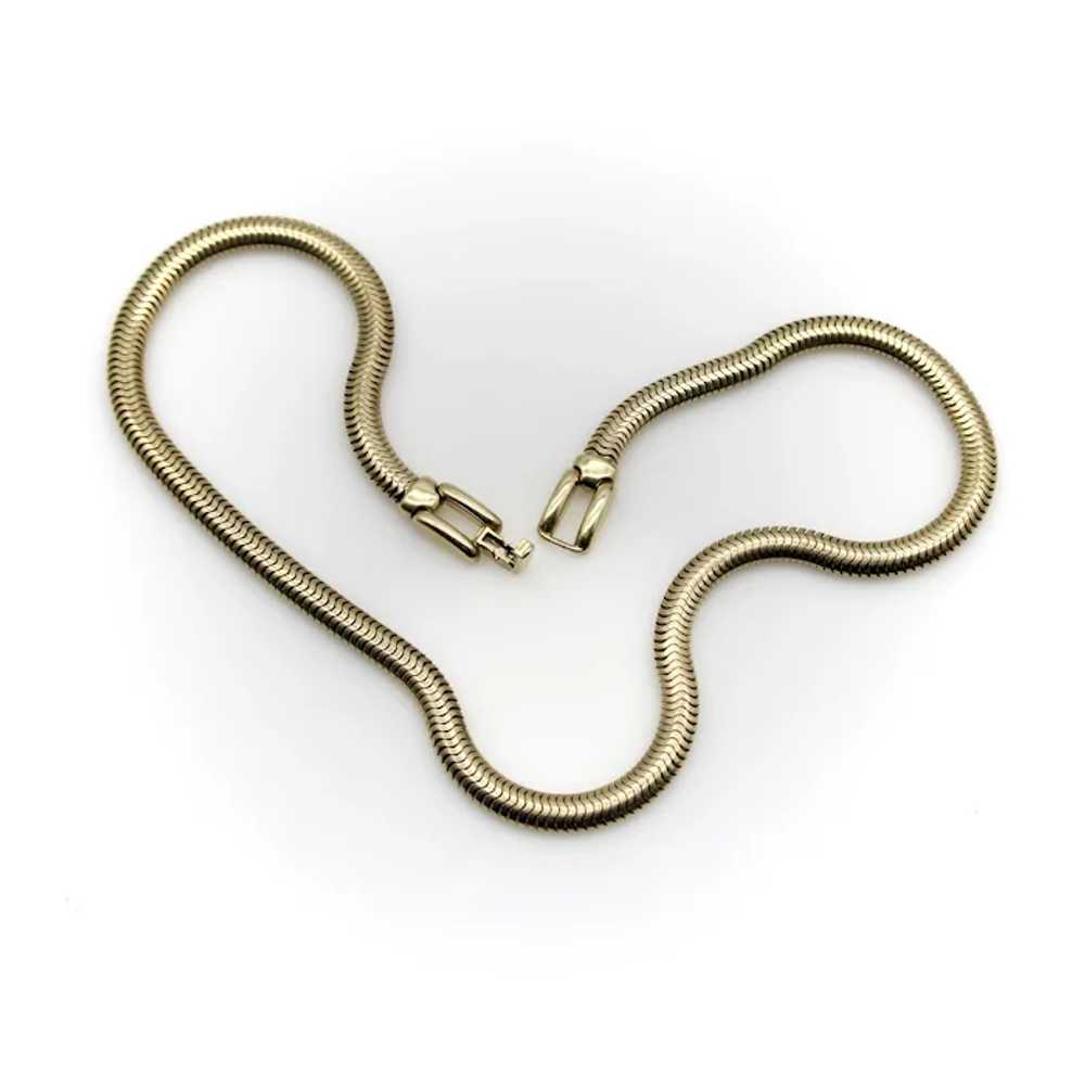 Thick Vintage 14K Gold Snake Chain Necklace - image 3