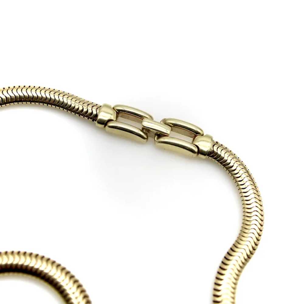 Thick Vintage 14K Gold Snake Chain Necklace - image 4