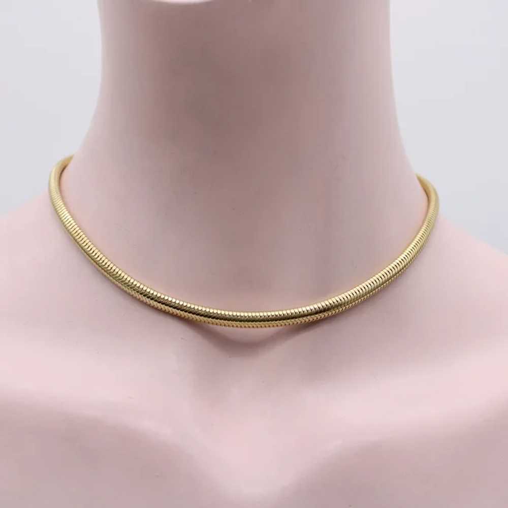 Thick Vintage 14K Gold Snake Chain Necklace - image 6