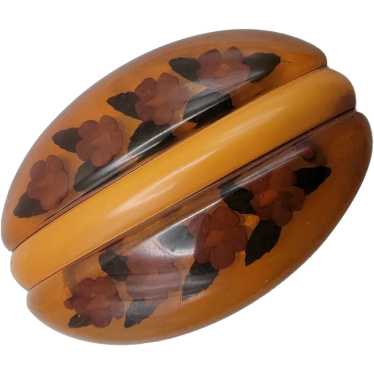 Reverse Carved Bakelite Brooch - image 1