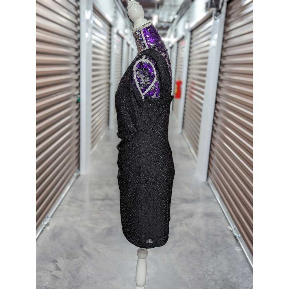 Jackie Jon Size 10 Black One Shoulder Dress Spark… - image 6