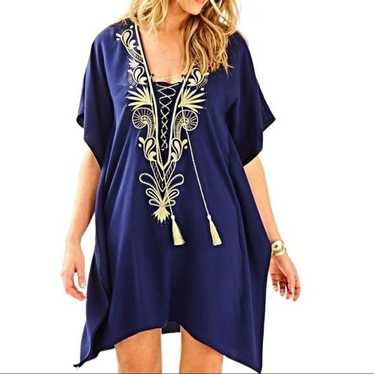 LILLY PULITZER Chai Caftan Dress Cover Up True Na… - image 1