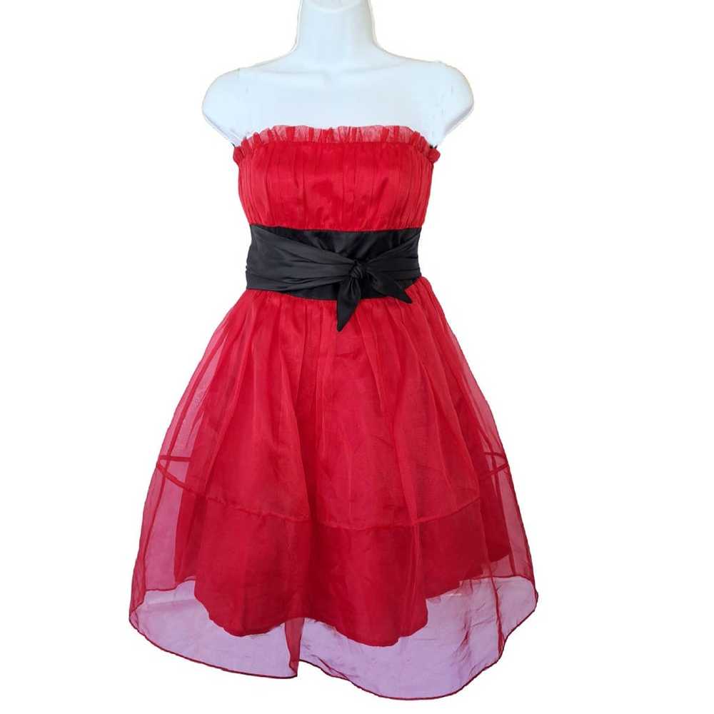 Betsey Johnson Red Strapless  Dress Retro Fit & F… - image 2