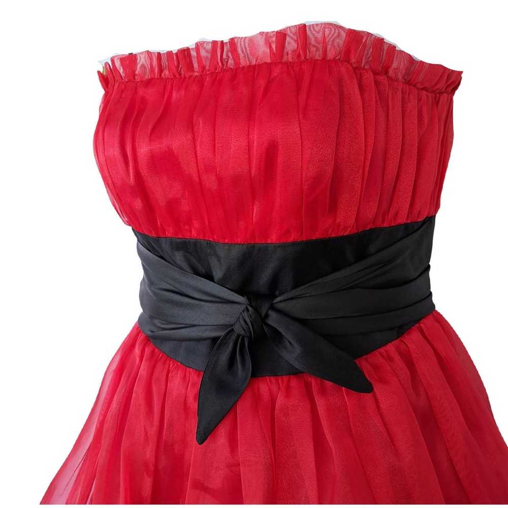 Betsey Johnson Red Strapless  Dress Retro Fit & F… - image 3
