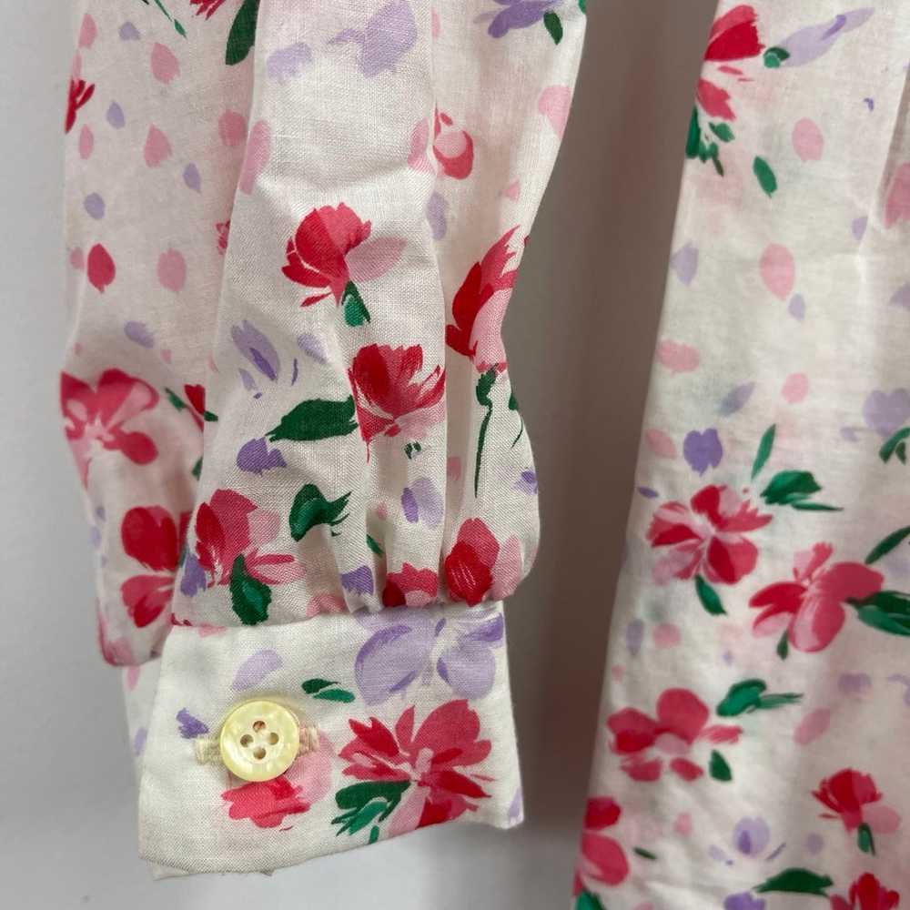 Vintage 70s Lanvin 12 Medium Floral Shirt Dress L… - image 11
