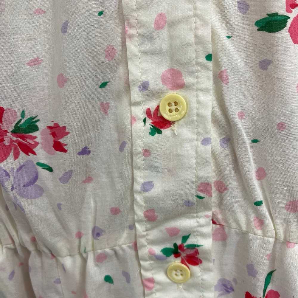 Vintage 70s Lanvin 12 Medium Floral Shirt Dress L… - image 12
