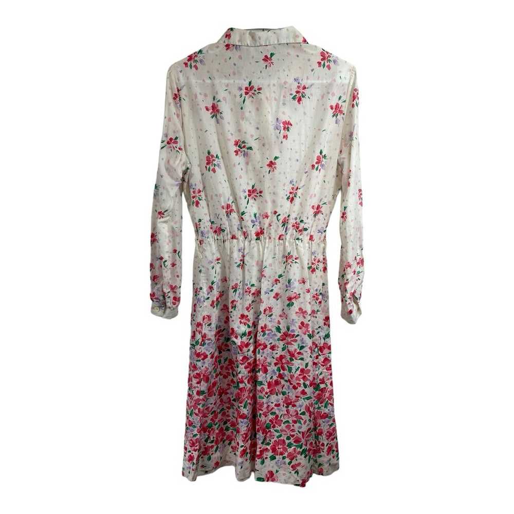Vintage 70s Lanvin 12 Medium Floral Shirt Dress L… - image 2