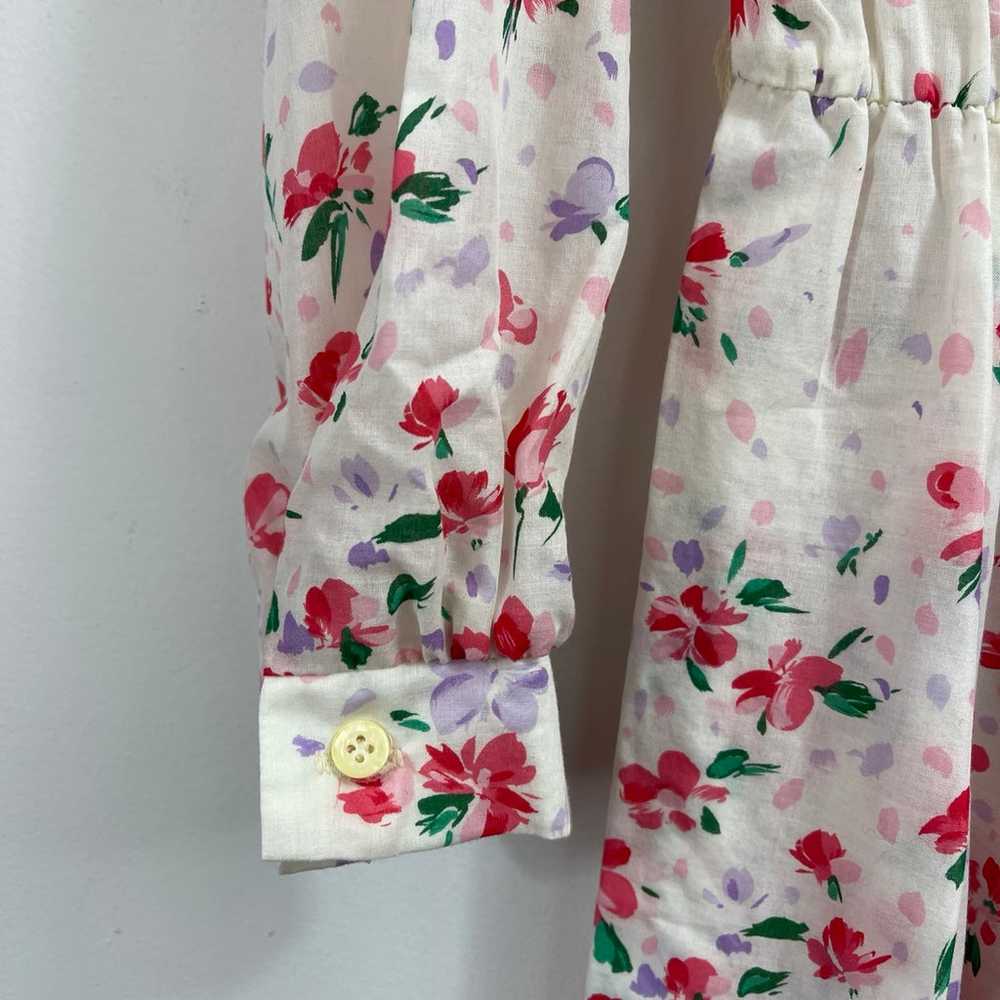 Vintage 70s Lanvin 12 Medium Floral Shirt Dress L… - image 6