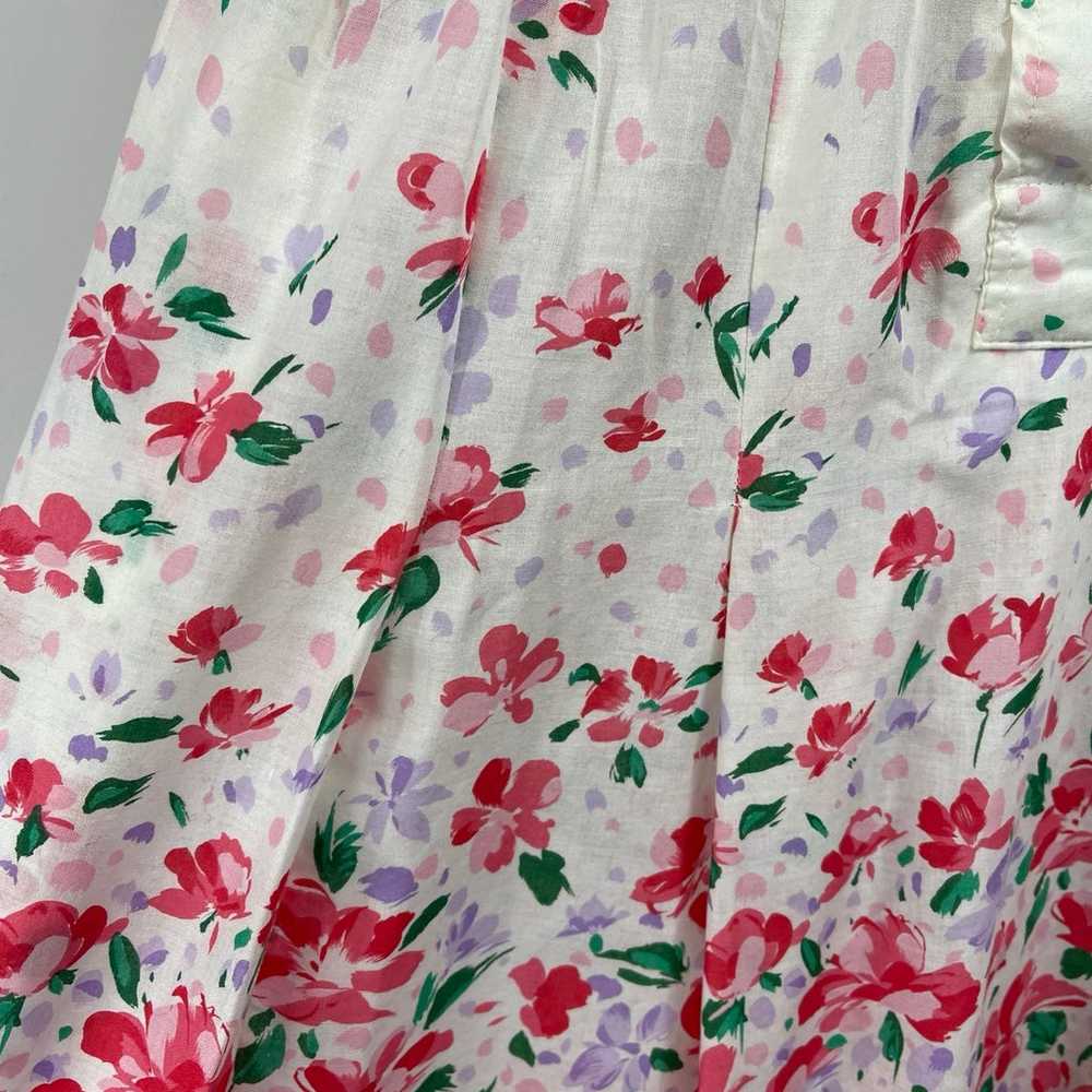 Vintage 70s Lanvin 12 Medium Floral Shirt Dress L… - image 9