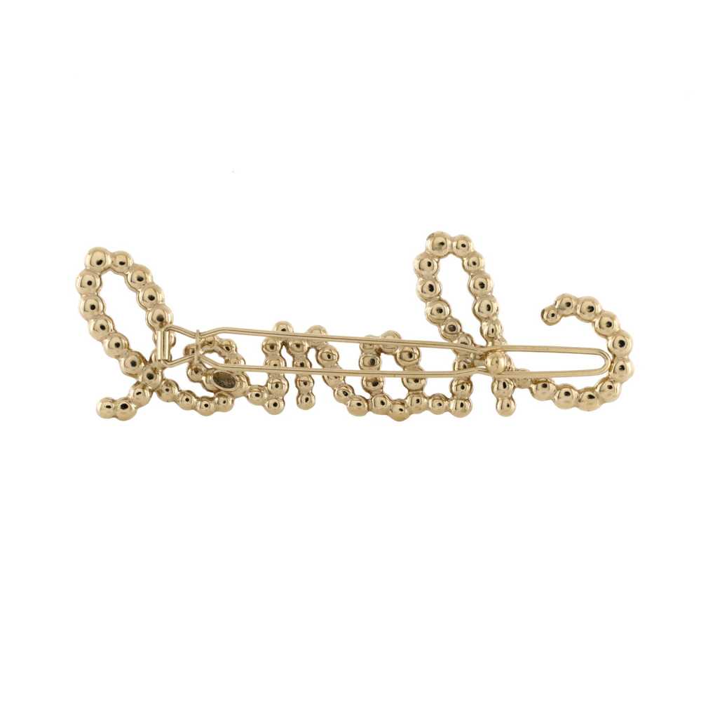 CHANEL Swirling Logo Hair Clip Metal with Crystal… - image 2