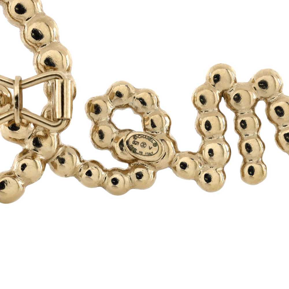 CHANEL Swirling Logo Hair Clip Metal with Crystal… - image 3