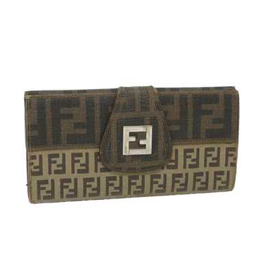 FENDI Zucchino Canvas Long Wallet Brown Auth 58419 - image 1