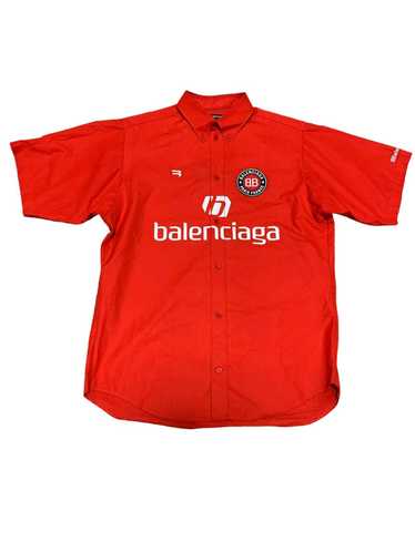 Balenciaga Balenciaga soccer button down shirt red