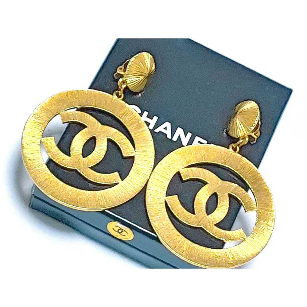 Chanel Vintage CHANEL extra large round hoop earr… - image 2