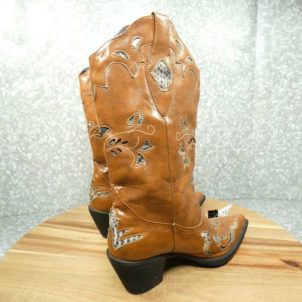 Roper Roper Boots Womens 7 Brown w Cutouts Pointe… - image 3