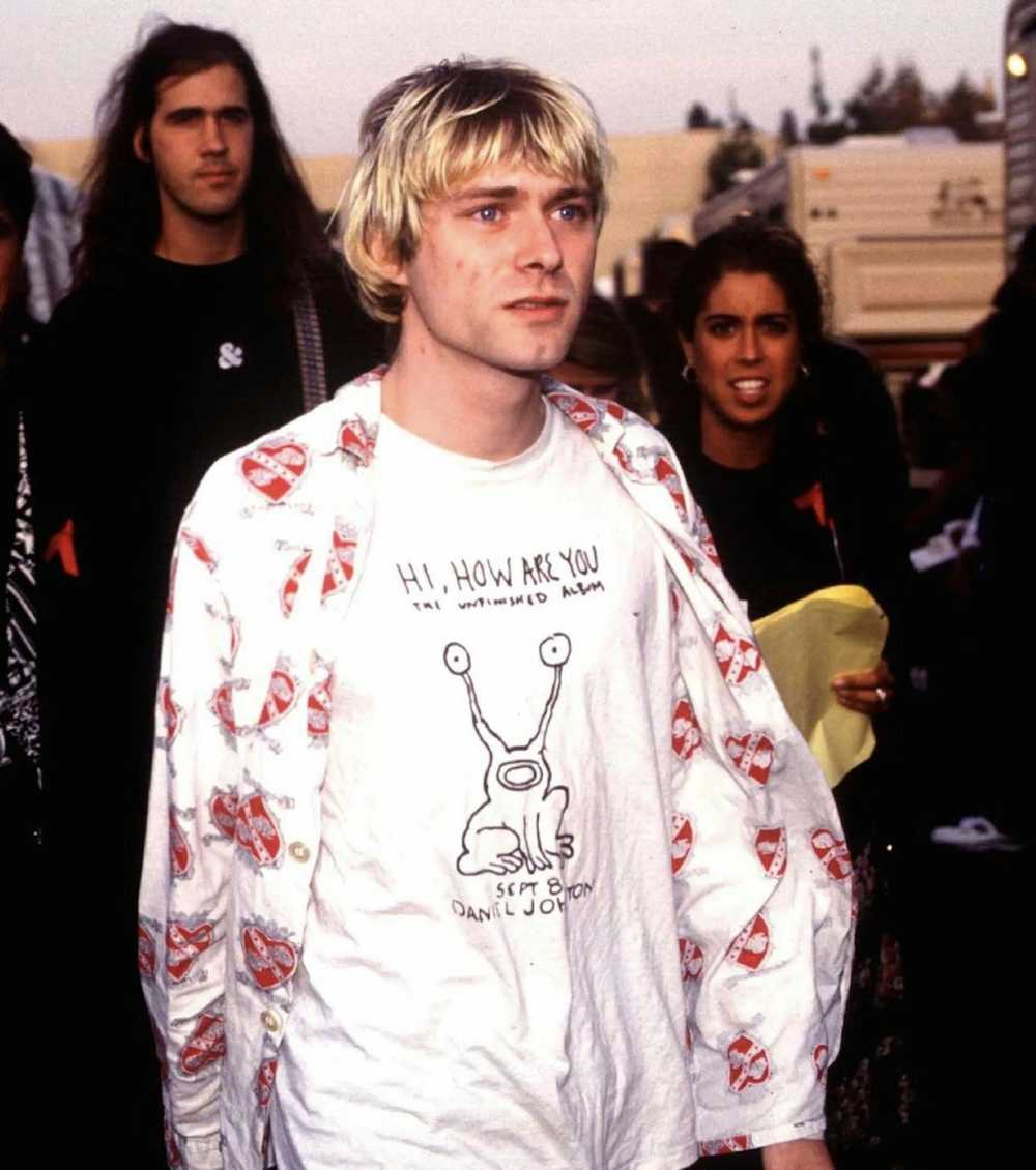 Kurt Cobain × Nirvana × Vintage Daniel Johnston "… - image 1