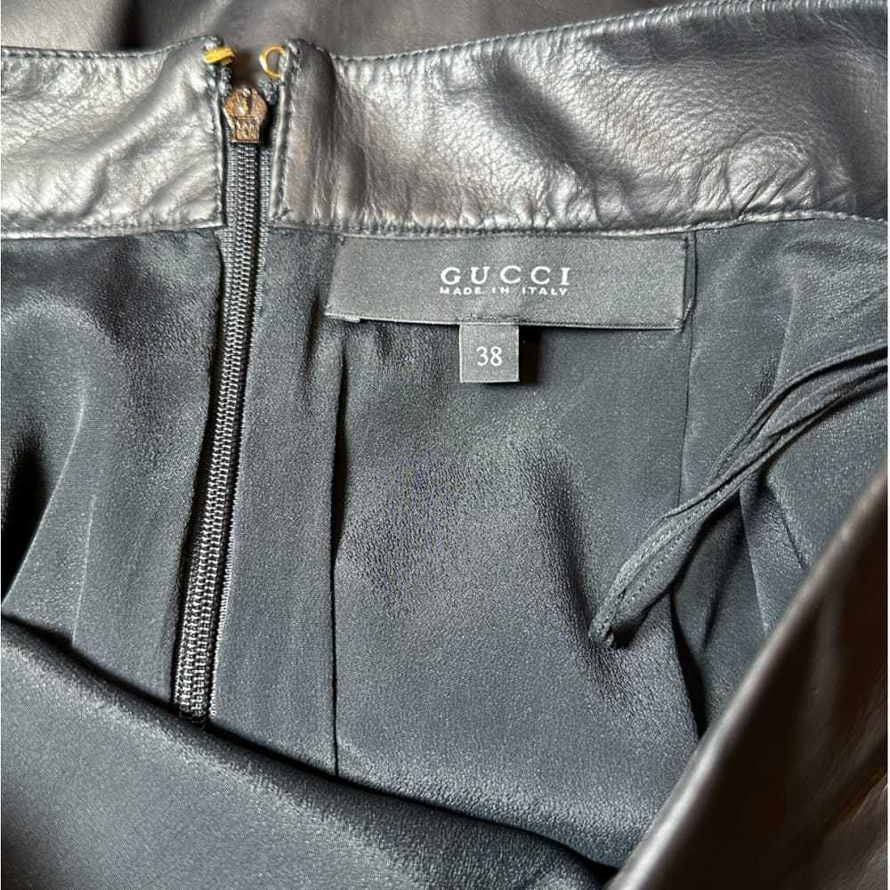 Gucci Leather mid-length skirt - image 3