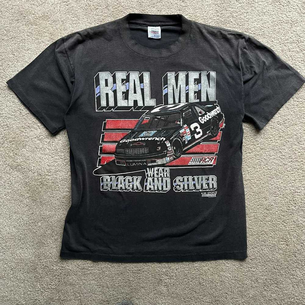 NASCAR × Vintage 1990 Real Men Wear Black Dale Ea… - image 1