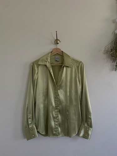Chicos × Vintage Vintage satin blouse (pear green)