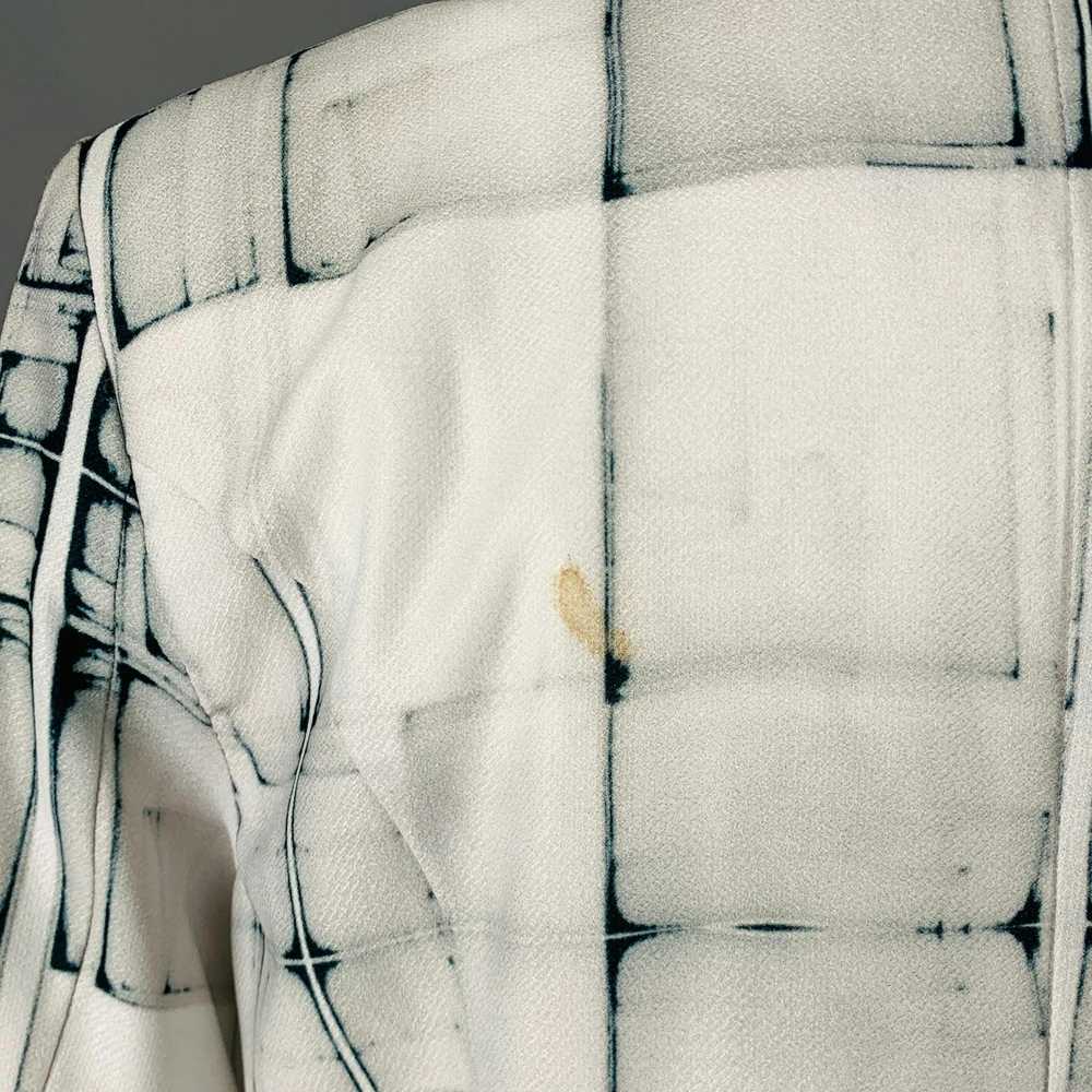 Simon Chang White Grey Polyester Blend Squares Ja… - image 5