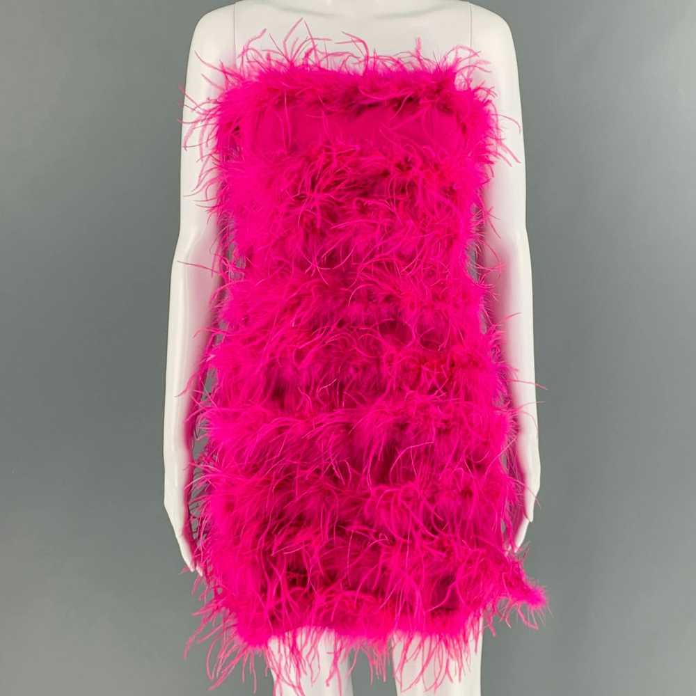 Other Pink Feathers Strapless Mini Dress - image 1