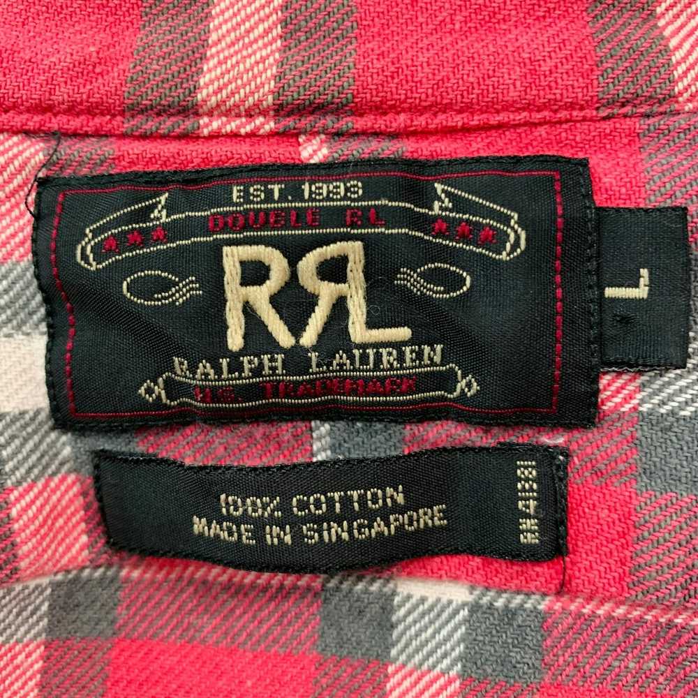 RRL Ralph Lauren Red White Plaid Cotton Flannel L… - image 7