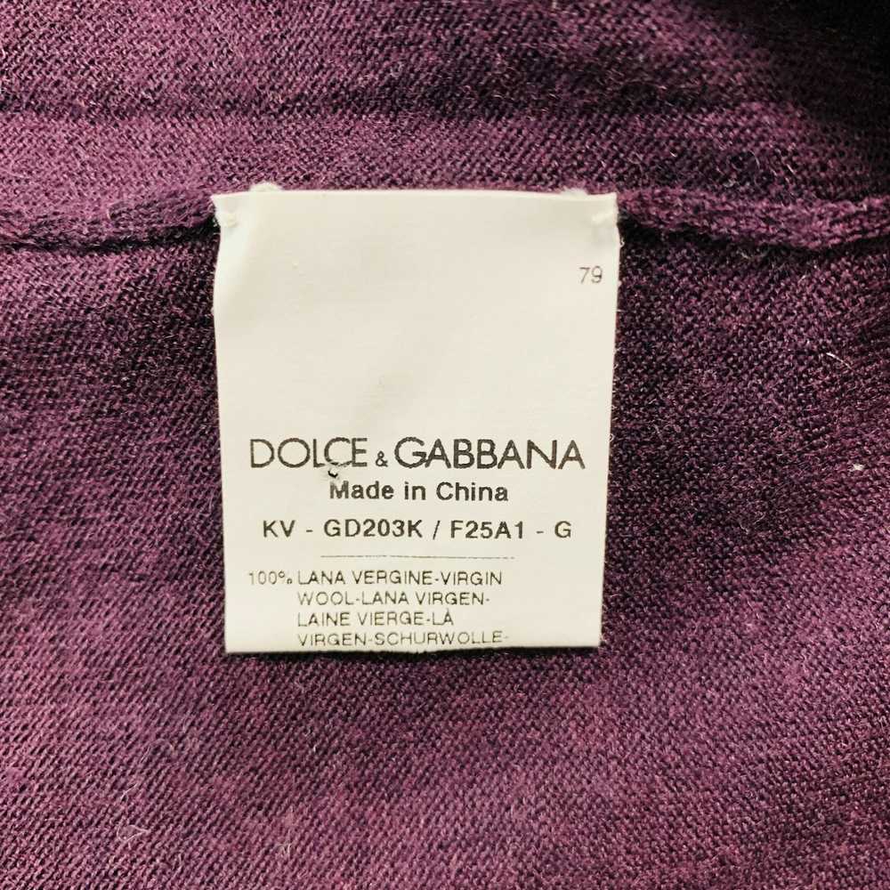 Dolce & Gabbana Purple Knitted Wool VNeck Pullover - image 5