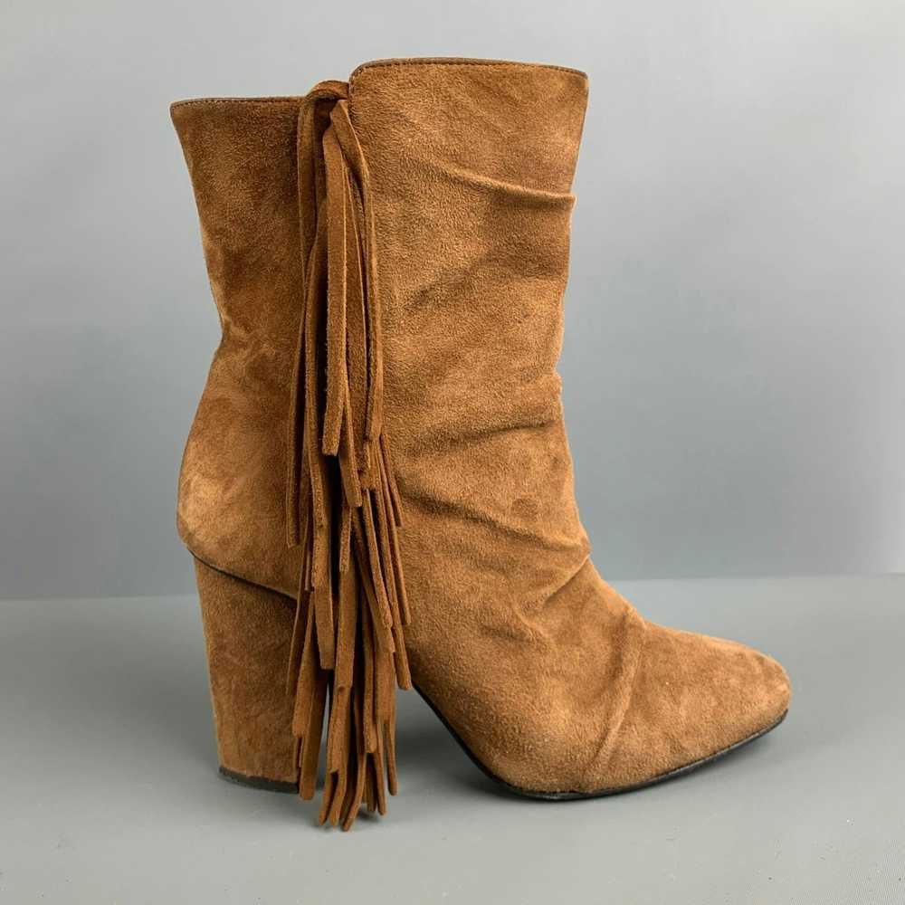 Giuseppe Zanotti Brown Suede Fringe Chunky heel B… - image 2