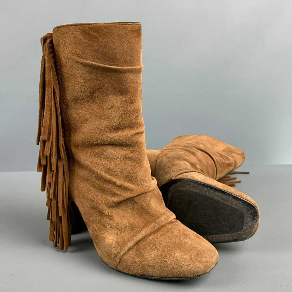 Giuseppe Zanotti Brown Suede Fringe Chunky heel B… - image 5