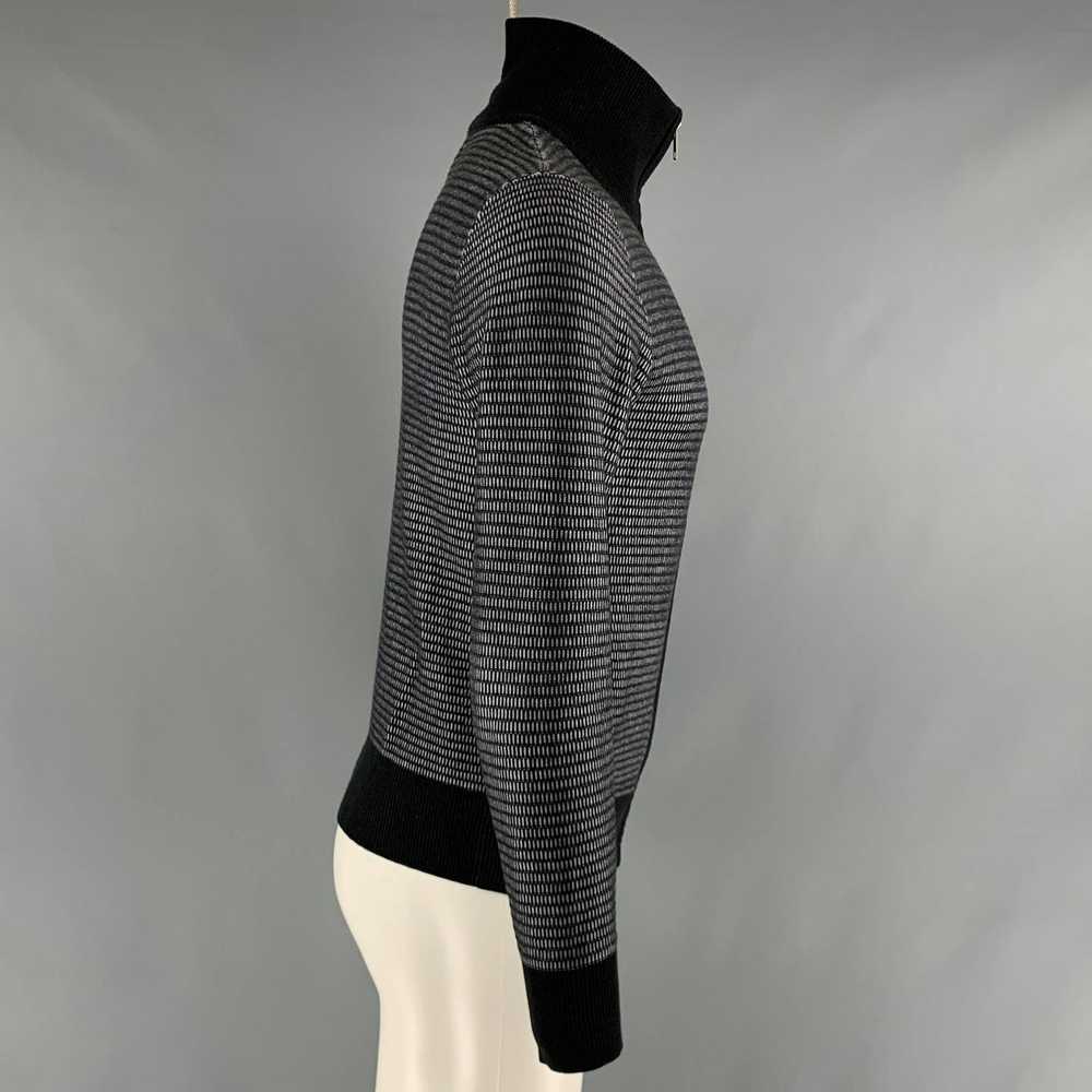 Other Black White Stripe Cotton Cashmere Zip Up C… - image 3
