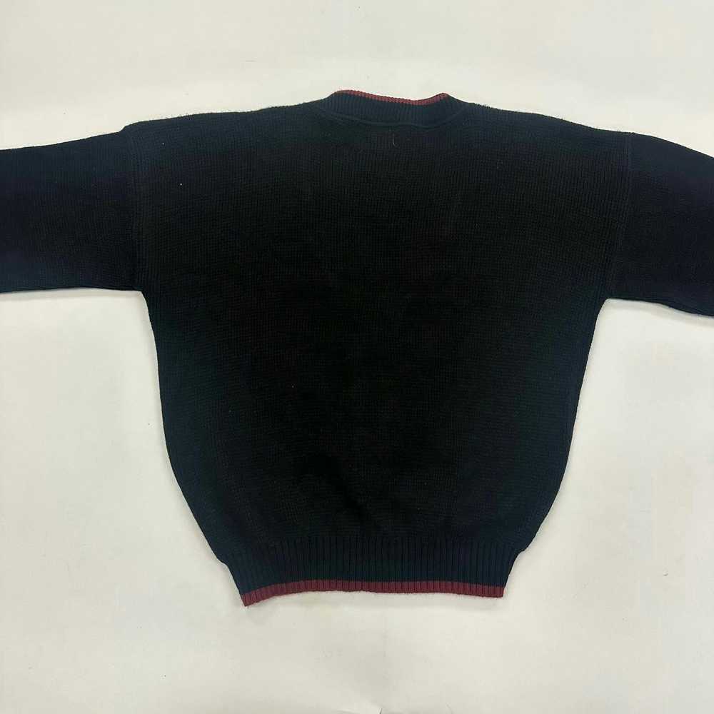 Other Vintage 90s black knit cardigan maroon (L) - image 3