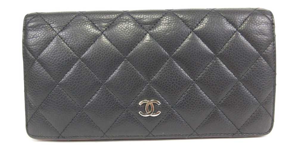 Chanel Chanel Caviar Leather Matelasse Wallet Bla… - image 1