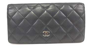 Chanel Chanel Caviar Leather Matelasse Wallet Bla… - image 1